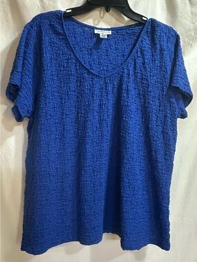 Jaclyn Smith Collection Blue Textured Top
